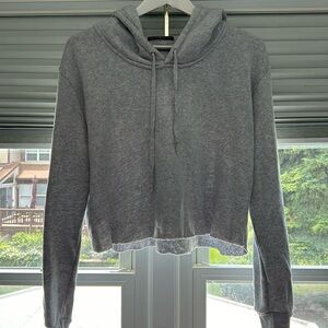 Gray brandy melville sweatshirt.  Cropped. Hoodie